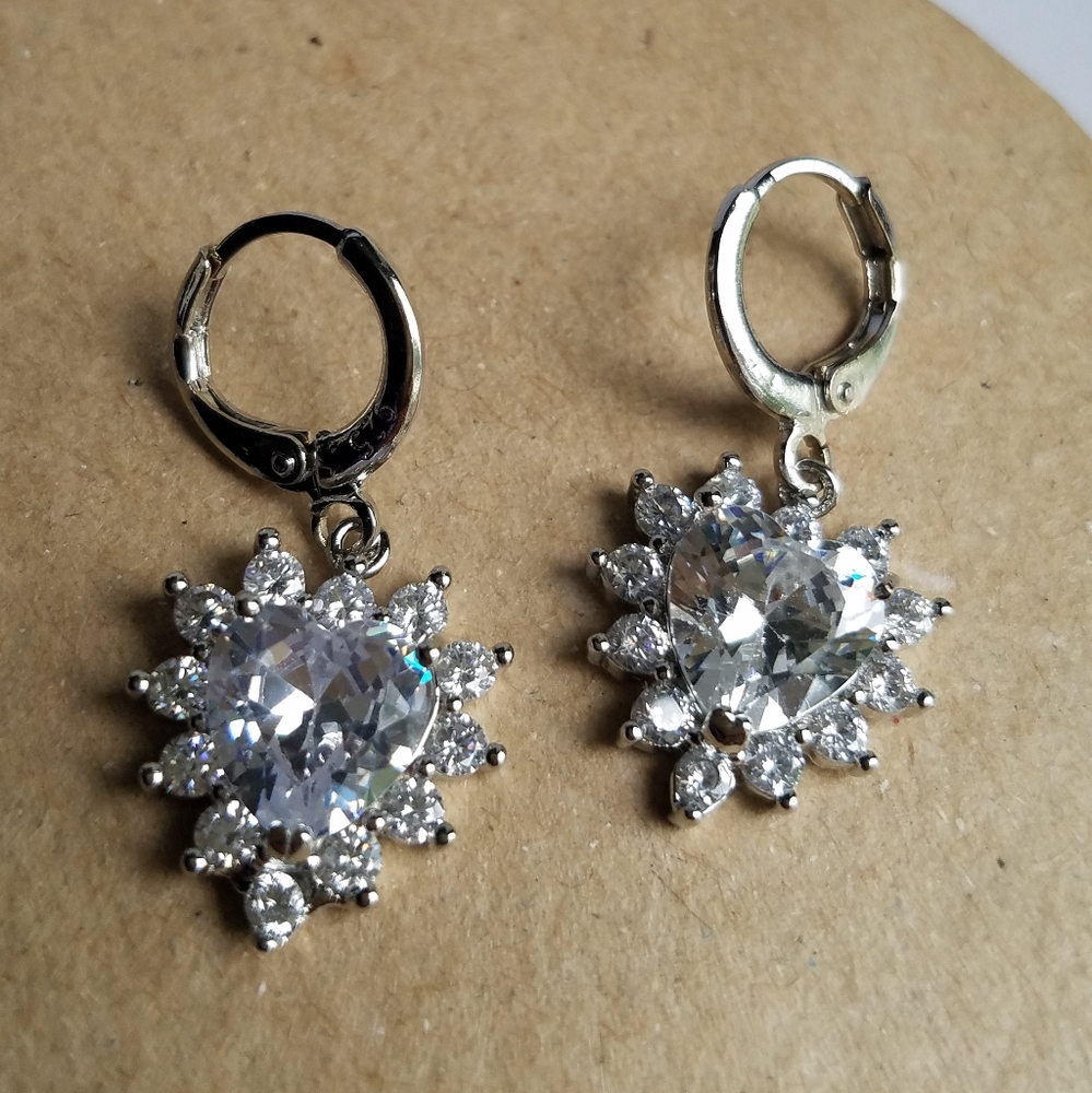 Swarovski Elements 925 Sterling Silver Heart Earrings NEW - Picture 13 of 15